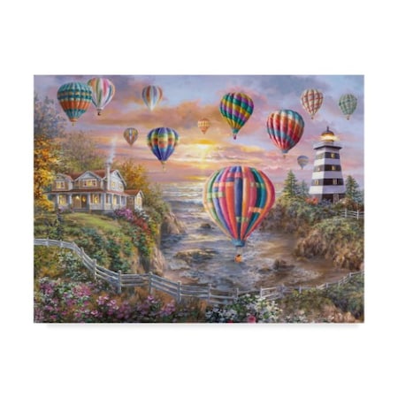 Nicky Boehme 'Balloons Over Cottage Cove ' Canvas Art,24x32